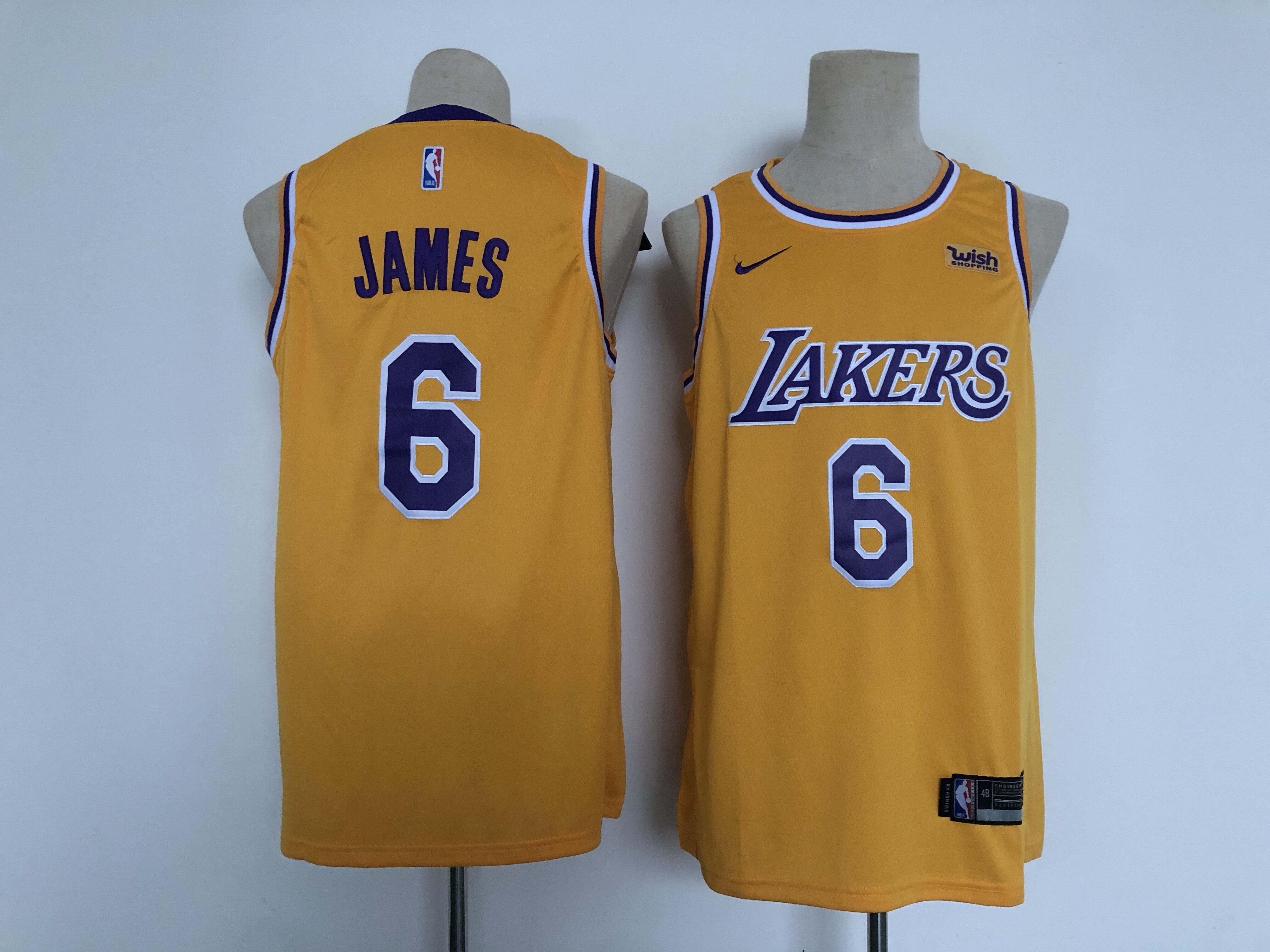 Men Los Angeles Lakers #6 James Yellow Game Nike 2021 NBA Jersey